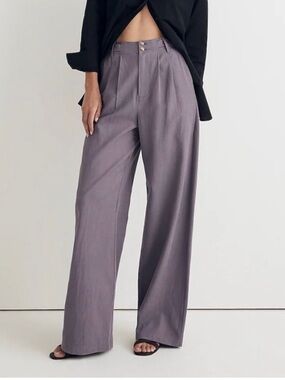 Madewell Wide-Leg High-Rise Pants in Dusty Mauve